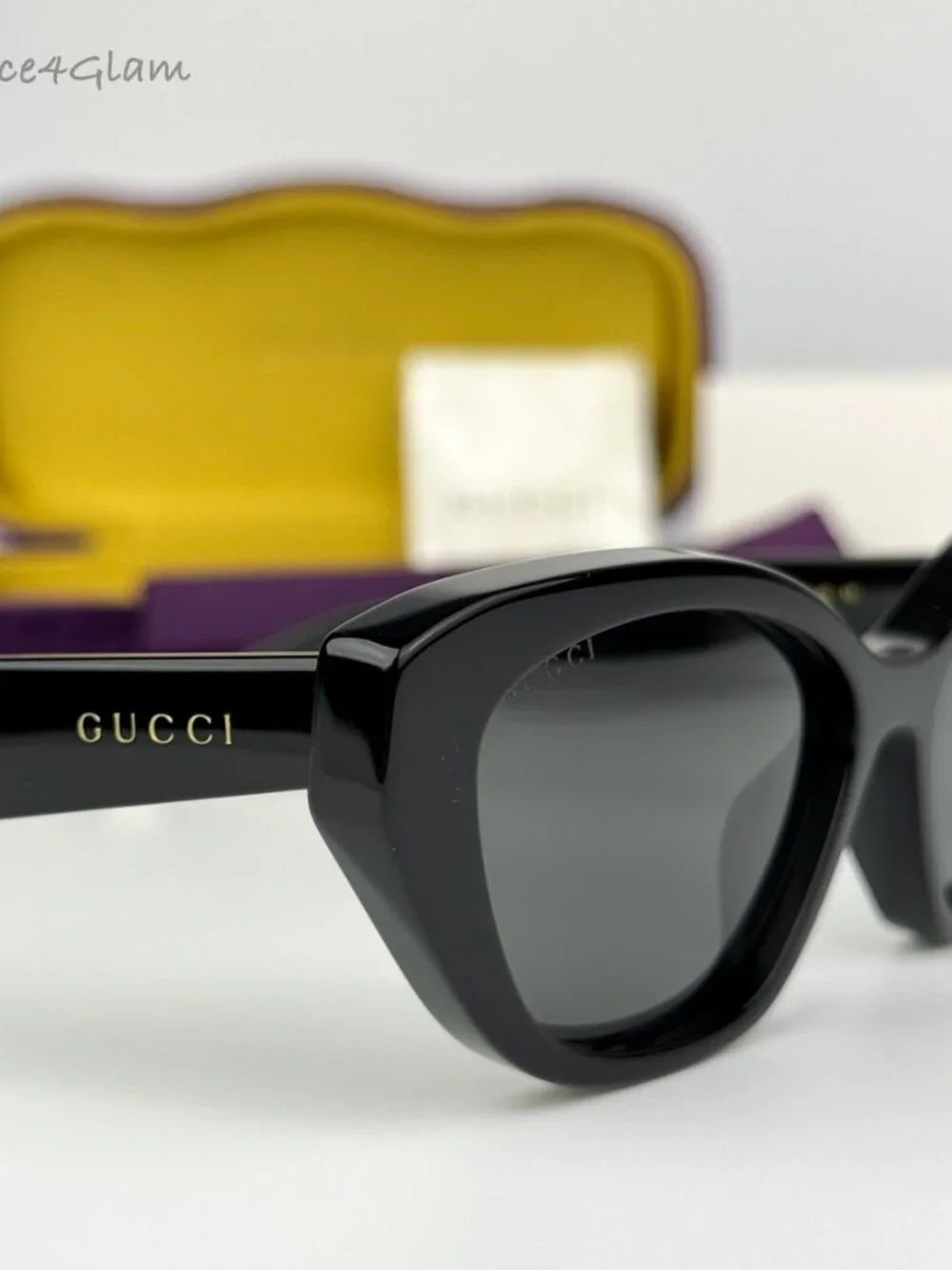 Gucci Women Sunglasses Black Grey Cat Eye GG1638S 001 NEW AUTHENTIC - Picture 10 of 13
